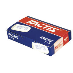 Ластик FACTIS Tablet T 18 (Испания), 45&times;28&times;13 мм, белый, скошенный край, CMFT18