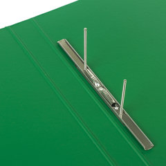Папка с металлическим пружинным скоросшивателем BRAUBERG, картон/<wbr/>ПВХ, 35 мм, зеленая, до 290 листов, 228339