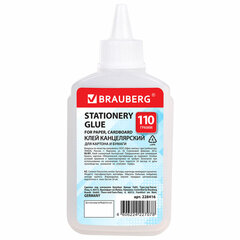 Клей канцелярский силикатный BRAUBERG &laquo;Standard&raquo; (для бумаги, картона) 110 г, 228416