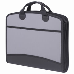 Папка-портфель пластиковая BRAUBERG А4+ (375&times;305&times;60 мм), 4 отделения, 2 кармана, серая, 228685