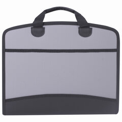 Папка-портфель пластиковая BRAUBERG А4+ (375&times;305&times;60 мм), 4 отделения, 2 кармана, серая, 228685
