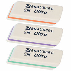 Ластик BRAUBERG &laquo;Ultra&raquo;, 50&times;14&times;8 мм, белый, детали ассорти, натуральный каучук, 228704