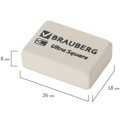 Ластик BRAUBERG &laquo;Ultra Square&raquo;, 26&times;18&times;8 мм, белый, натуральный каучук, 228707
