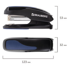 Степлер №24/<wbr/>6, 26/<wbr/>6 BRAUBERG &laquo;Extra&raquo;, до 30 листов, черно-синий, 229084
