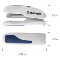 Степлер №24/<wbr/>6, 26/<wbr/>6 BRAUBERG &laquo;Extra&raquo;, до 30 листов, серо-синий, 229087