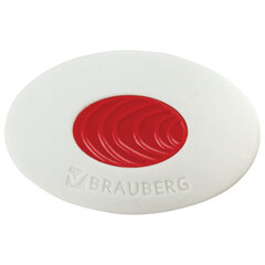 Ластик BRAUBERG &laquo;Oval PRO&raquo;, 40&times;26&times;8 мм, овальный, красный пластиковый держатель, 229560