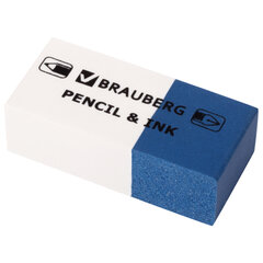 Ластик BRAUBERG &laquo;PENCIL & INK&raquo;, 39&times;18&times;12 мм, для ручки и карандаша, бело-синий, 229578