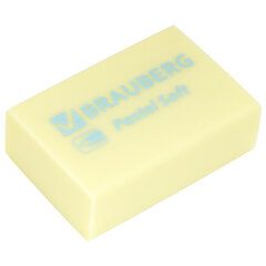 Ластики BRAUBERG &laquo;Pastel Soft&raquo; НАБОР 12 шт., размер ластика 31&times;20&times;10 мм, экологичный ПВХ, 229598