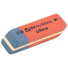 Ластики BRAUBERG &laquo;Ultra&raquo; 6 шт., размер ластика 41&times;14&times;8 мм, красно-синие, натуральный каучук, 229599.