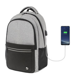 Рюкзак BRAUBERG URBAN универсальный, с отделением для ноутбука, USB-порт, Detroit, серый, 46&times;30&times;16 см, 229894