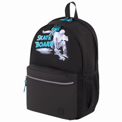 Рюкзак BRAUBERG FASHION CITY универсальный, 2 отделения, &laquo;Skateboard&raquo;, черный, 46&times;31&times;15 см, 229969