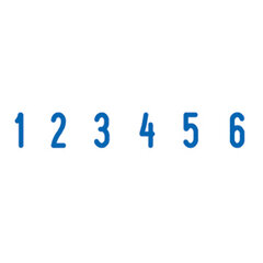 Нумератор 6 разрядов, оттиск 25&times;4 мм, синий, TRODAT 4846 P2, корпус черный, подушка