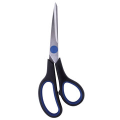 Ножницы BRAUBERG &laquo;Soft Grip&raquo;, 190 мм, черно-синие, резиновые вставки, 3-сторонняя заточка, 230762