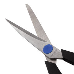 Ножницы BRAUBERG &laquo;Soft Grip&raquo;, 216 мм, черно-синие, резиновые вставки, 3-х сторонняя заточка, 230763