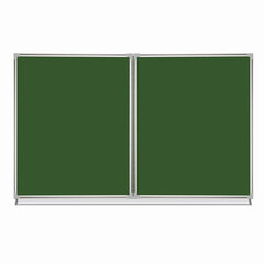 Доска для мела магнитная 3-х элементная 100&times;150/<wbr/>300 см, 5 рабочих поверхностей, зеленая, BRAUBERG, 231707