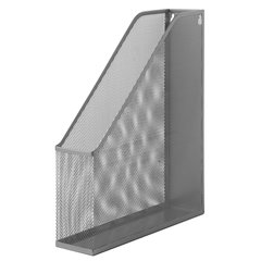 Лоток вертикальный для бумаг BRAUBERG &laquo;Germanium&raquo; (250&times;72&times;315 мм), металлический, серебряный, 231949