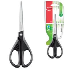 Ножницы MAPED (Франция) &laquo;Essentials Green&raquo;, 170 мм, черные, картонная упаковка с европодвесом
