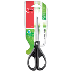 Ножницы MAPED (Франция) &laquo;Essentials Green&raquo;, 170 мм, черные, картонная упаковка с европодвесом