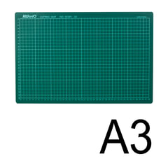 Коврик (мат) для резки 3-слойный, А3 (450&times;300 мм), настольный, зеленый, 3 мм, KW-trio, 9Z201