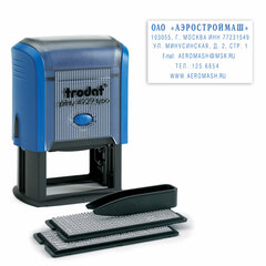 Штамп самонаборный 6-строчный, оттиск 50&times;30 мм, синий без рамки, TRODAT 4929 P3, КАССЫ В КОМПЛЕКТЕ