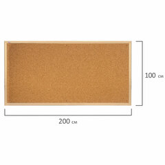 Доска пробковая для объявлений 100&times;200 см, коричневая рамка из МДФ, 2&times;3 OFFICE, (Польша), TC1020