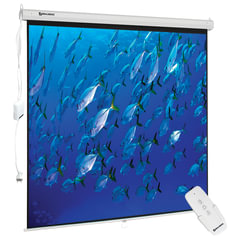 Экран проекционный настенный (180&times;180 см), матовый, электропривод, 1:1, BRAUBERG &laquo;MOTO&raquo;, 236733