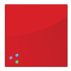 Доска магнитно-маркерная стеклянная 45&times;45 см, 3 магнита, КРАСНАЯ, BRAUBERG, 236737