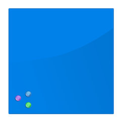Доска магнитно-маркерная стеклянная 45&times;45 см, 3 магнита, СИНЯЯ, BRAUBERG, 236741