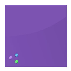 Доска магнитно-маркерная стеклянная 45&times;45 см, 3 магнита, ФИОЛЕТОВАЯ, BRAUBERG, 236743