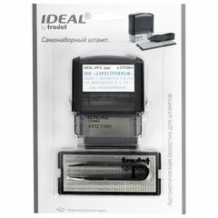 Штамп самонаборный 4-строчный, оттиск 47&times;18 мм, синий без рамки, TRODAT IDEAL 4912 P2, КАССА