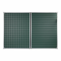 Доска для мела магнитная 3-элементная 100&times;150/<wbr/>300 см, ДОПОЛНИТЕЛЬНАЯ ЛИНИЯ/<wbr/>КЛЕТКА, зеленая, BRAUBERG, 236972