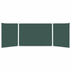 Доска для мела магнитная 3-элементная 100&times;150/<wbr/>300 см, ДОПОЛНИТЕЛЬНАЯ ЛИНИЯ/<wbr/>КЛЕТКА, зеленая, BRAUBERG, 236972