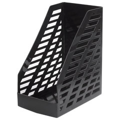 Лоток вертикальный для бумаг BRAUBERG &laquo;MAXI-plus&raquo; (250&times;160&times;300 мм), сетчатый, черный, 237005