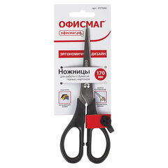 Ножницы ОФИСМАГ &laquo;Standard&raquo; 170 мм, классической формы, черные, 237099