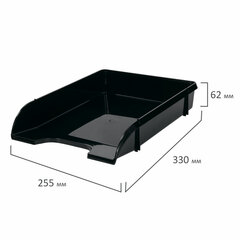 Лоток горизонтальный для бумаг BRAUBERG &laquo;Classic&raquo;, 330&times;255&times;62 мм, черный, 237285