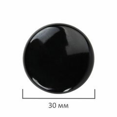 Магниты BRAUBERG &laquo;BLACK&WHITE&raquo; УСИЛЕННЫЕ 30 мм, НАБОР 10 шт., черные, 237466