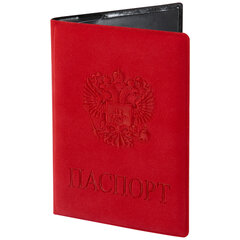 Обложка для паспорта, мягкий полиуретан, &laquo;Герб&raquo;, красная, STAFF, 237612