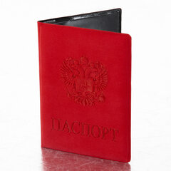 Обложка для паспорта, мягкий полиуретан, &laquo;Герб&raquo;, красная, STAFF, 237612