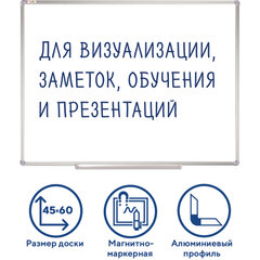 Доска магнитно-маркерная 45&times;60 см, алюминиевая рамка, Польша, STAFF Profit, 237720