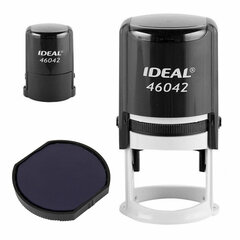 Оснастка для печатей оттиск D=42 мм, синий, TRODAT IDEAL 46042 P2, корпус черный, с крышкой, подушка