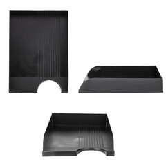 Лоток горизонтальный для бумаг BRAUBERG Standard, 350&times;253&times;65 мм, черный, 237947