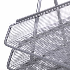 Лоток горизонтальный для бумаг BRAUBERG &laquo;Germanium&raquo;, 5 секций, 370&times;355&times;295 мм, металл, серебро, 237972
