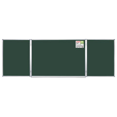 Доска для мела магнитная 3-х элементная 100&times;150/<wbr/>300 см, ДОПОЛНИТЕЛЬНАЯ ЛИНИЯ/<wbr/>КЛЕТКА, зеленая, STAFF, 238011