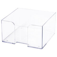 Подставка для бумажного блока BRAUBERG CLASSIC пластиковая, 90&times;90&times;50 мм, прозрачная, 238091