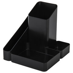 Подставка-органайзер BRAUBERG OFFICE STYLE, 4 отделения, 115&times;122&times;111 мм, черная, 238097