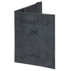 Обложка для паспорта с карманами и резинкой, мягкая экокожа, &laquo;PASSPORT&raquo;, серая, BRAUBERG, 238203