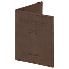 Обложка для паспорта с карманами и резинкой, мягкая экокожа, &laquo;PASSPORT&raquo;, коричневая, BRAUBERG, 238204