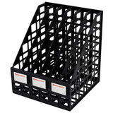 Лоток вертикальный для бумаг BRAUBERG "ULTRA", 240 мм, 6 отделений, сетчатый, сборный, черный, 238251