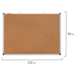 Доска пробковая для объявлений 90&times;120 см, алюминиевая рамка, BRAUBERG Extra, 238309