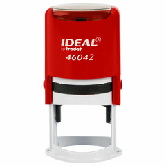 Оснастка для печатей оттиск D=42 мм, синий, TRODAT IDEAL 46042 P2, корпус КРАСНЫЙ, c крышкой, подушка